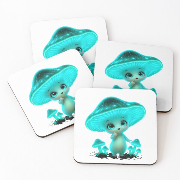 Item preview, Glow Mushroom Kawaii Cute Bioluminescent Forest Mushroom Character designed and sold by RoPrincess.