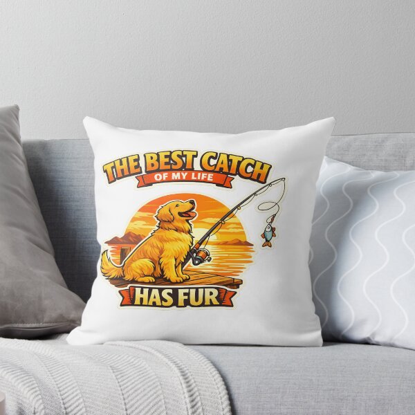 Item preview, The Best Catch of My Life Has Fur – Funny Golden Retriever Fishing Dog Lover Design designed and sold by Sahil Randhawa.