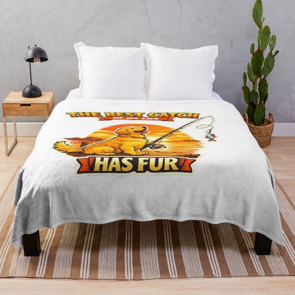 Item preview, The Best Catch of My Life Has Fur – Funny Golden Retriever Fishing Dog Lover Design designed and sold by Sahil Randhawa.