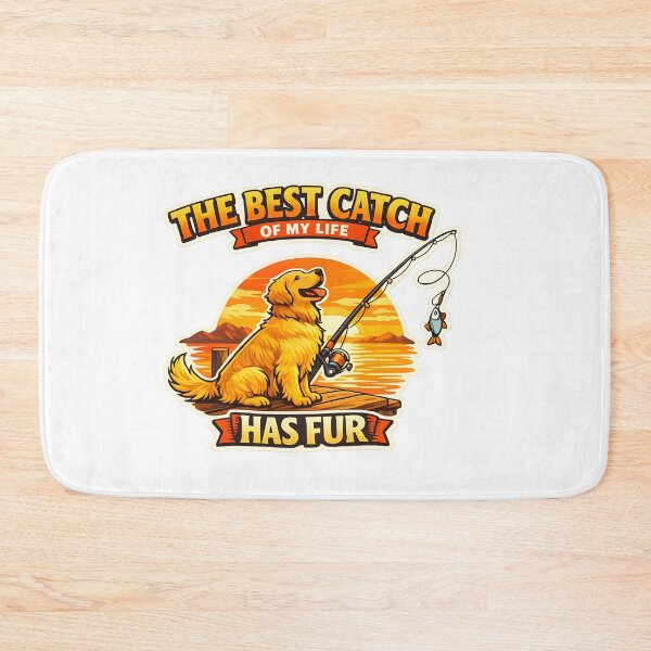 Item preview, The Best Catch of My Life Has Fur – Funny Golden Retriever Fishing Dog Lover Design designed and sold by Sahil Randhawa.