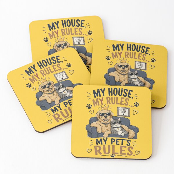Item preview, My House My Rules My Pets Rules Cute Dog And Cat Design designed and sold by Evelashop.