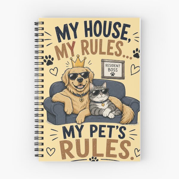 Item preview, My House My Rules My Pets Rules Cute Dog And Cat Design designed and sold by Evelashop.