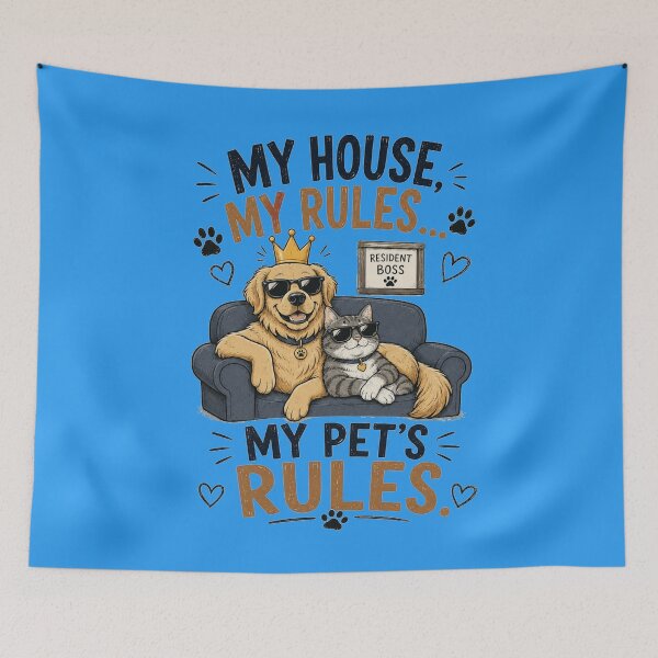 Item preview, My House My Rules My Pets Rules Cute Dog And Cat Design designed and sold by Evelashop.