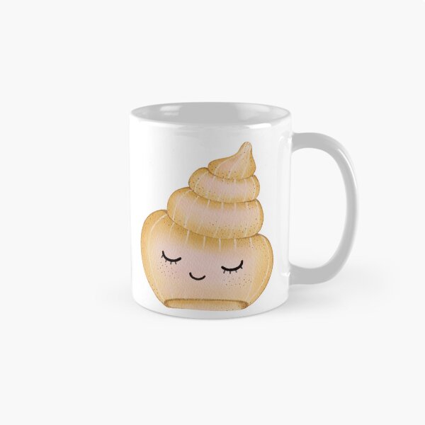 Item preview, Cute Sleepy Spiral Seashell Watercolor Sticker | Kawaii Ocean Shell Illustration designed and sold by SaitonG.