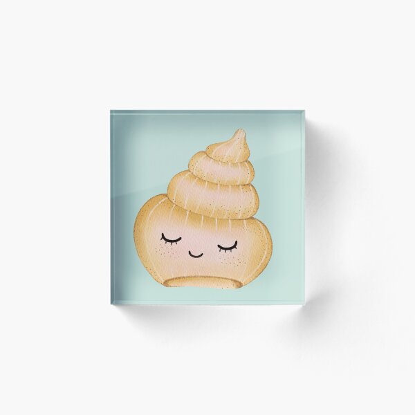 Artikelvorschau, Niedlicher, schlafender Spiralmuschel-Aquarellaufkleber | Kawaii-Ozeanmuschelillustration entworfen und verkauft von SaitonG.