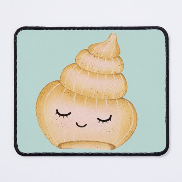 Item preview, Cute Sleepy Spiral Seashell Watercolor Sticker | Kawaii Ocean Shell Illustration designed and sold by SaitonG.