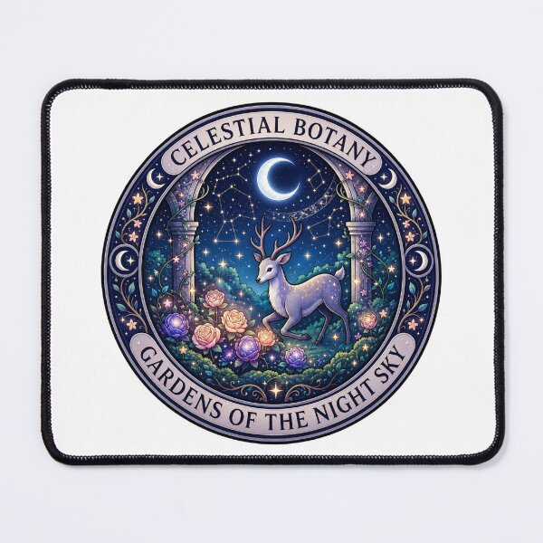 Item preview, Celestial Botany | Gardens of the Night Sky | Moonlit Stag & Cosmic Flowers | Fantasy Nature | Celestial Garden Gift designed and sold by MrDev.