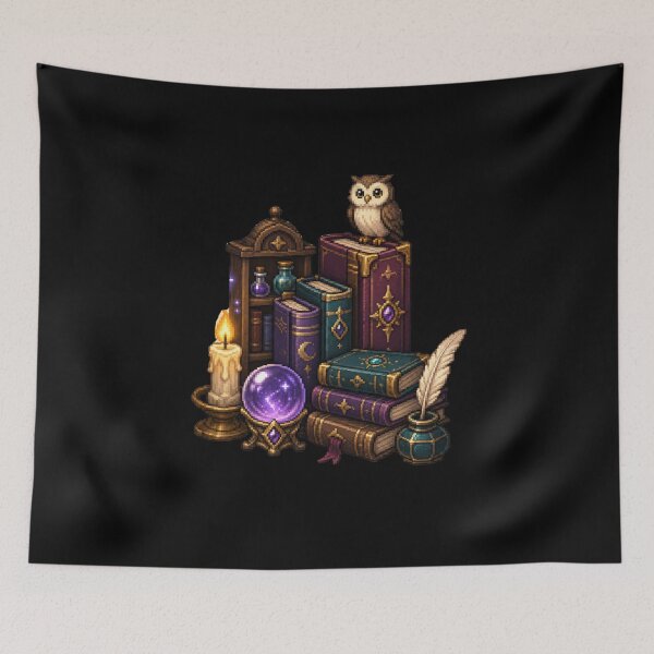 Item preview, Arcane Owl and Enchanted Books Pixel Art  designed and sold by Sketchlegacy.