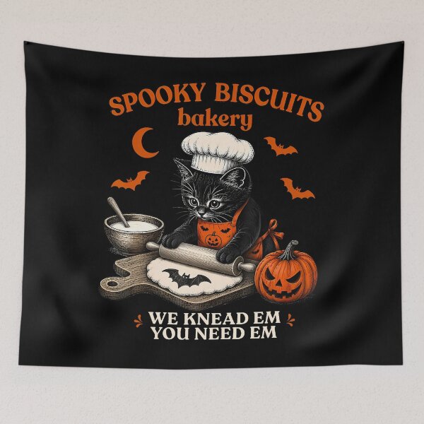 Item preview, Spooky Biscuits Bakery Funny Black Cat Halloween Pumpkin designed and sold by Apparel-Vortex.
