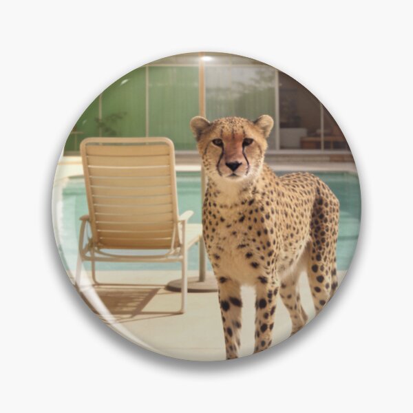Item preview, Cheetah Photography Luxury Pool House Modern Architecture Tropical Vacation Wildlife Travel Summer Lifestyle Print designed and sold by Kzara Visual.