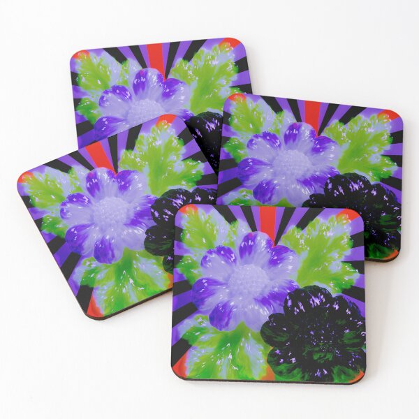 Item preview, Psychedelic Neon Flowers With Radial Rays designed and sold by bubblegoth.