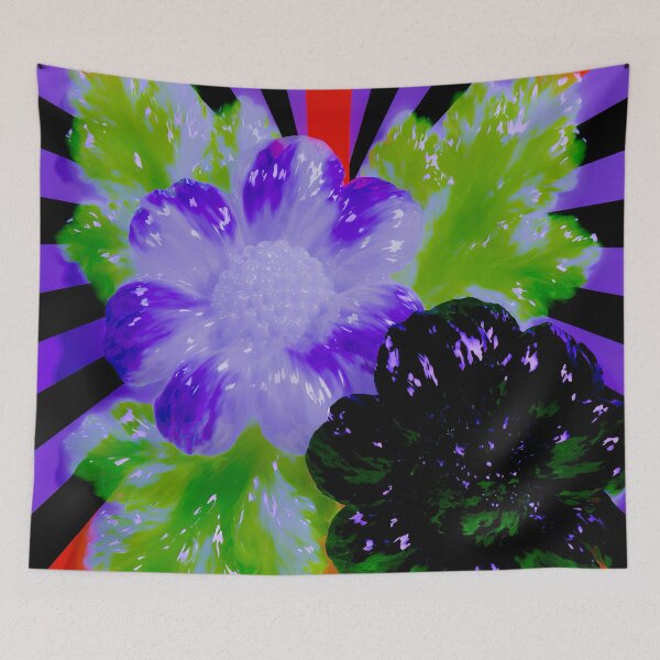 Item preview, Psychedelic Neon Flowers With Radial Rays designed and sold by bubblegoth.