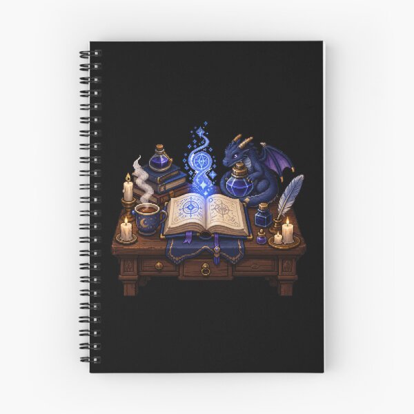 Item preview, Midnight Spellbook and Baby Dragon Pixel Art  designed and sold by Sketchlegacy.