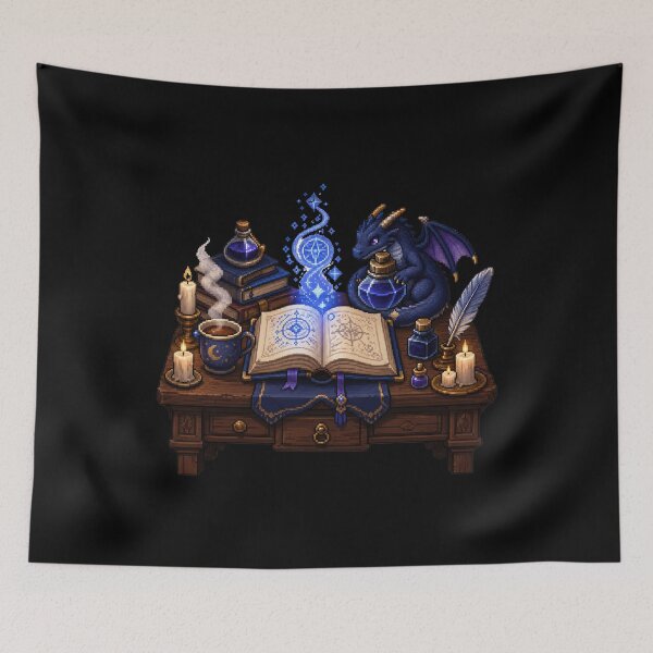 Item preview, Midnight Spellbook and Baby Dragon Pixel Art  designed and sold by Sketchlegacy.