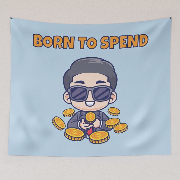 Item preview, Born to Spend Funny Money Lover Cartoon Baby – Cash Lifestyle Humor Design 3 designed and sold by WordPlayStudio.