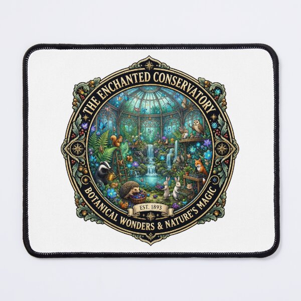 Item preview, The Enchanted Conservatory | Botanical Wonders & Nature's Magic | Woodland Animals Fantasy Garden | Cottagecore Botanical Gift designed and sold by MrDev.
