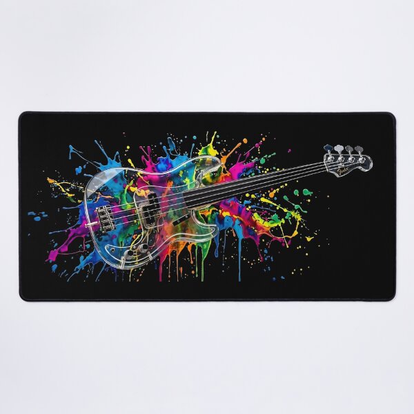 Item preview, Transparent Bass Guitar – Colour Splash Music Artwork designed and sold by Fruit-Fletcher.