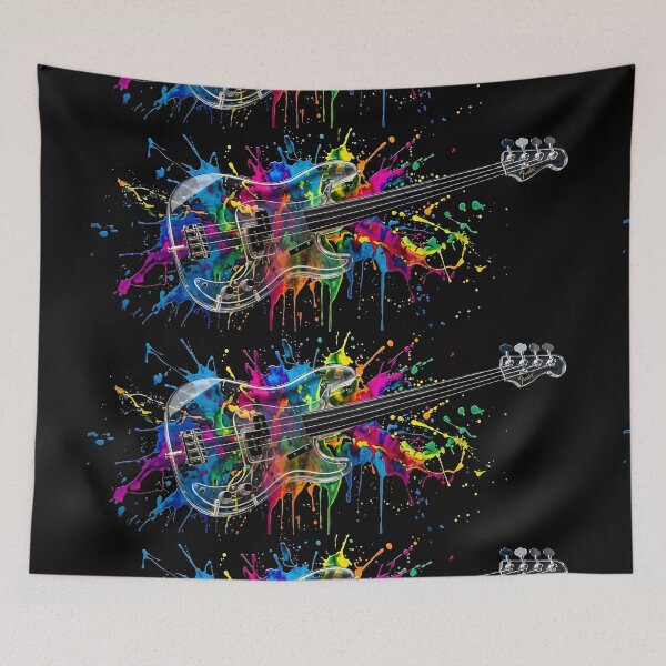 Item preview, Transparent Bass Guitar – Colour Splash Music Artwork designed and sold by Fruit-Fletcher.