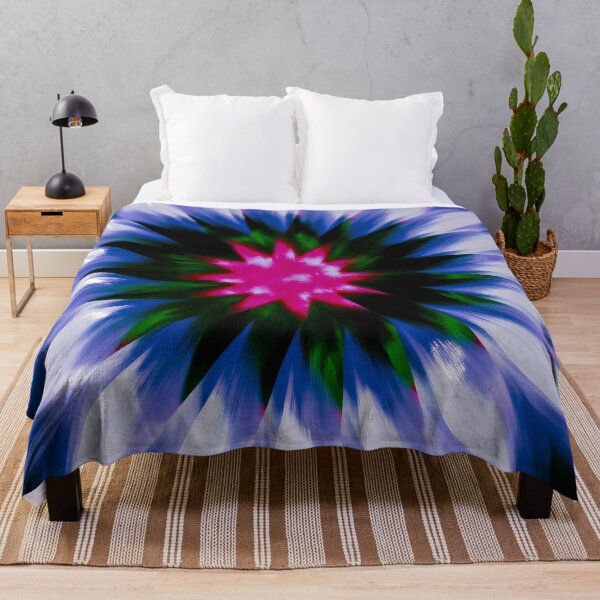 Item preview, Psychedelic Blue Floral Radial Burst designed and sold by bubblegoth.