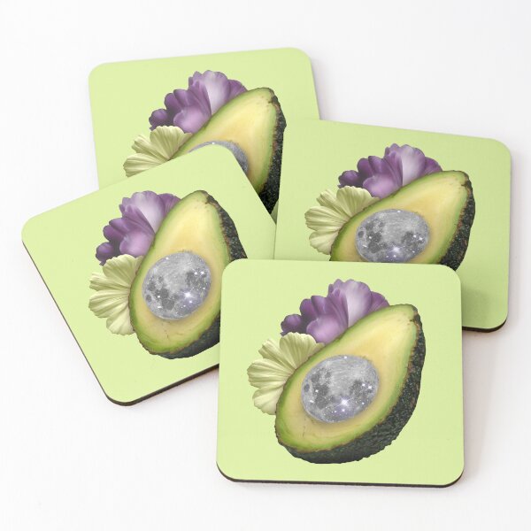 Item preview, Magical avocado with moon and flowers collage designed and sold by mgro-art.