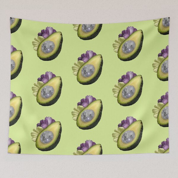 Item preview, Magical avocado with moon and flowers collage designed and sold by mgro-art.