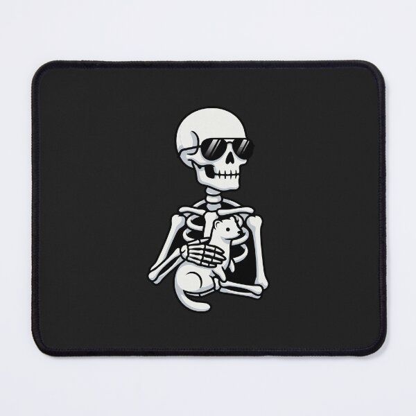 Item preview, Cool Skeleton Holding Pet Ferret Skater Goth Art designed and sold by Cipher & Soul.