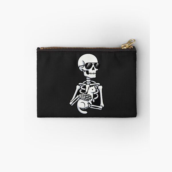 Item preview, Cool Skeleton Holding Pet Ferret Skater Goth Art designed and sold by Cipher & Soul.
