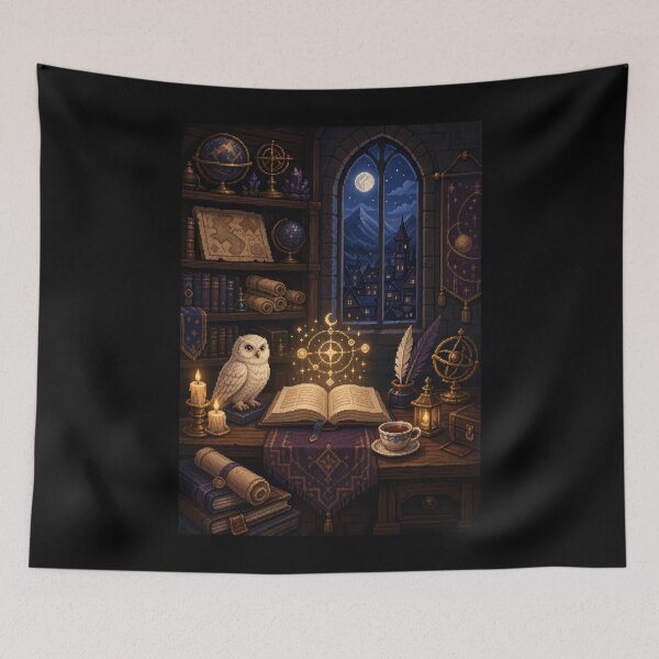 Item preview, Moonlit Owl Study in Enchanted Pixel Art  designed and sold by Sketchlegacy.