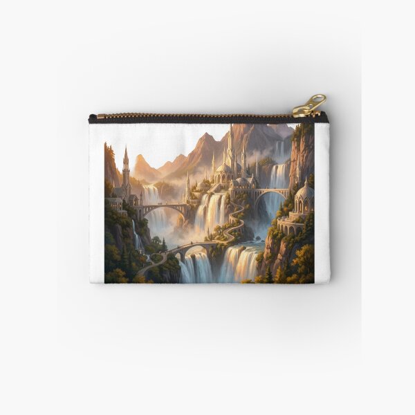 Item preview, Rivendell Elven City Waterfall Lord of the Rings Fantasy Landscape Poster designed and sold by LunaMarkos.