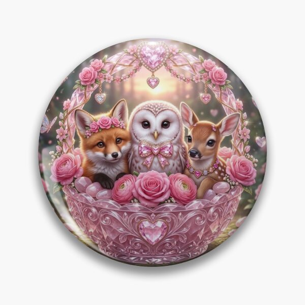 Item preview, Enchanted Crystal Basket with Cute Animals. designed and sold by JoyNest = "The nest of joy".