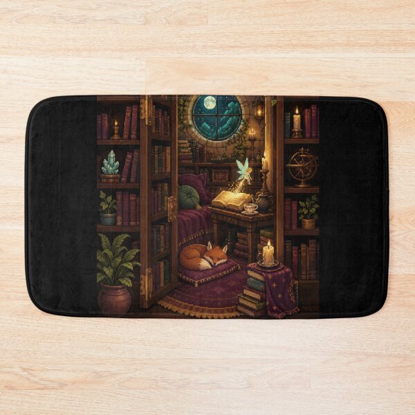 Item preview, Moonlit Secret Library with Fairy and Sleeping Fox  designed and sold by Sketchlegacy.