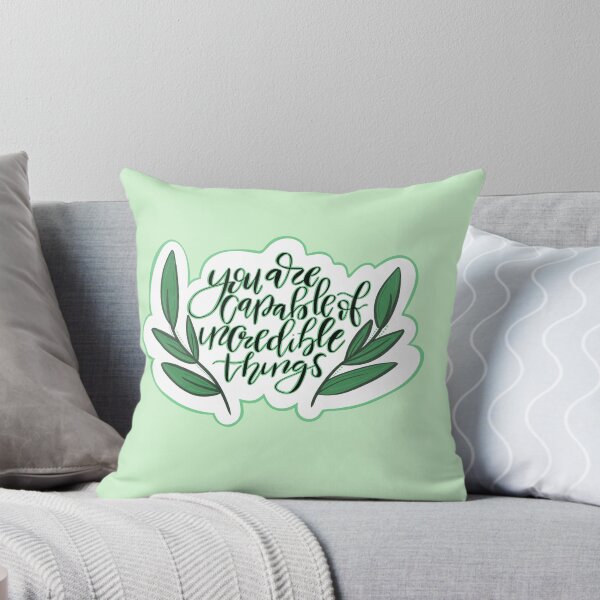 Item preview, Inspirational Quote - “You Are Capable of Incredible Things” Cursive Wall Art designed and sold by Luckidesigns.