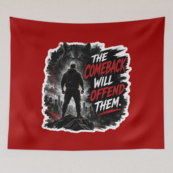 Item preview, The Comeback Will Offend Them Wolf Warrior - Motivational Sticker designed and sold by Scro-Ciob-Shop.