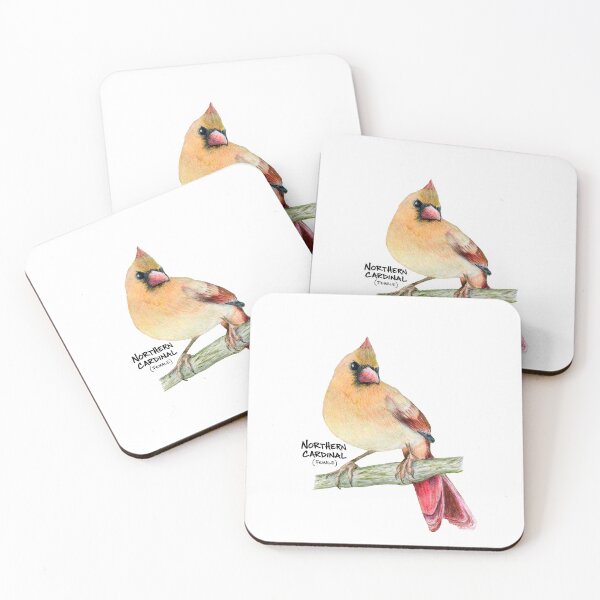 Item preview, Hand Drawn Female Northern Cardinal Ballpoint Pen Art designed and sold by wakecre8slprpt.