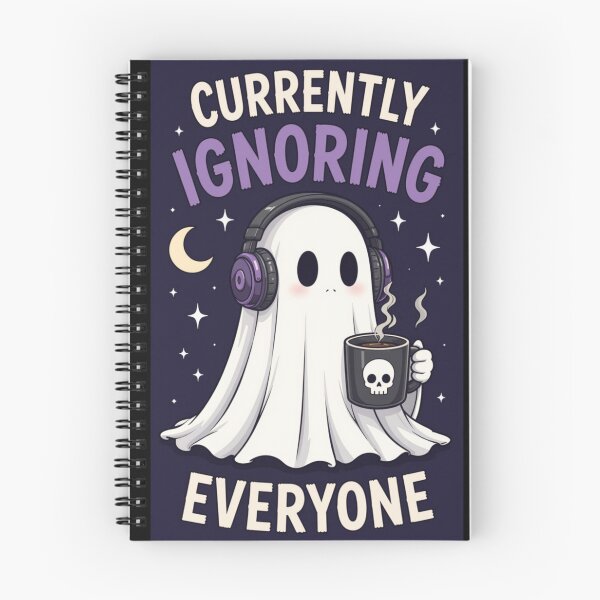 Item preview, Currently Ignoring Everyone – Cute Ghost Coffee Meme designed and sold by Revyra Design .