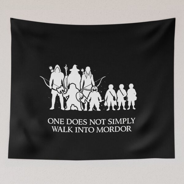 Item preview, Fellowship Silhouette One Does Not Simply Lord of the Rings Poster designed and sold by LunaMarkos.
