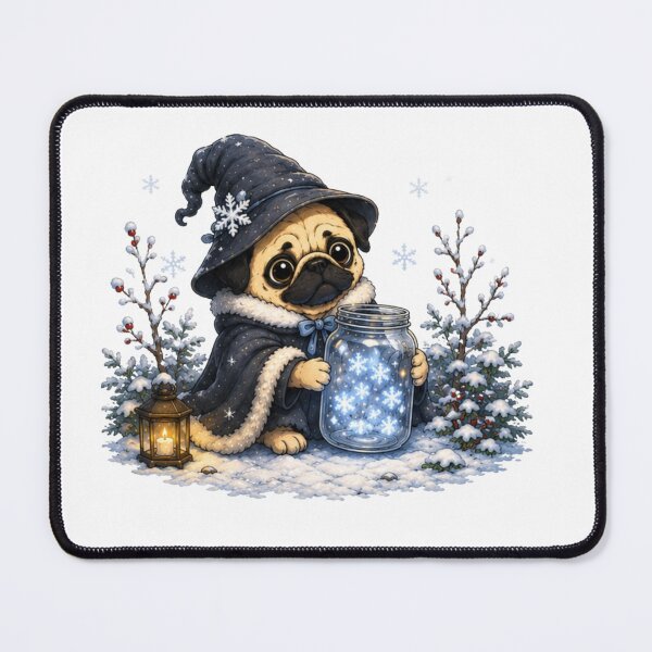 Item preview, Winter Snow Magic | Cute Wizard Pug Sticker- The Pugwood Chronicles  designed and sold by Bud the Pug & Friends .