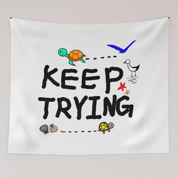 Item preview, Keep Trying_ Motivational Minimal Illusteation designed and sold by neowana.