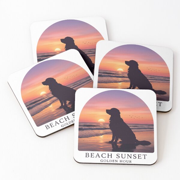 Item preview, Golden Retriever Beach Sunset designed and sold by zoughlal.