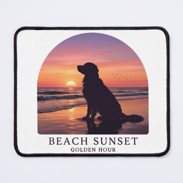 Item preview, Golden Retriever Beach Sunset designed and sold by zoughlal.