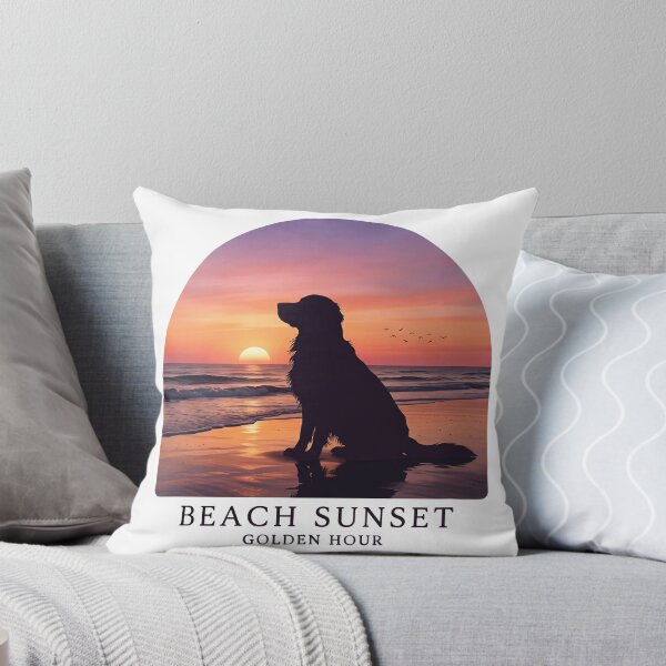 Item preview, Golden Retriever Beach Sunset designed and sold by zoughlal.