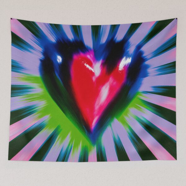 Item preview, Electric Heart With Psychedelic Rays designed and sold by bubblegoth.