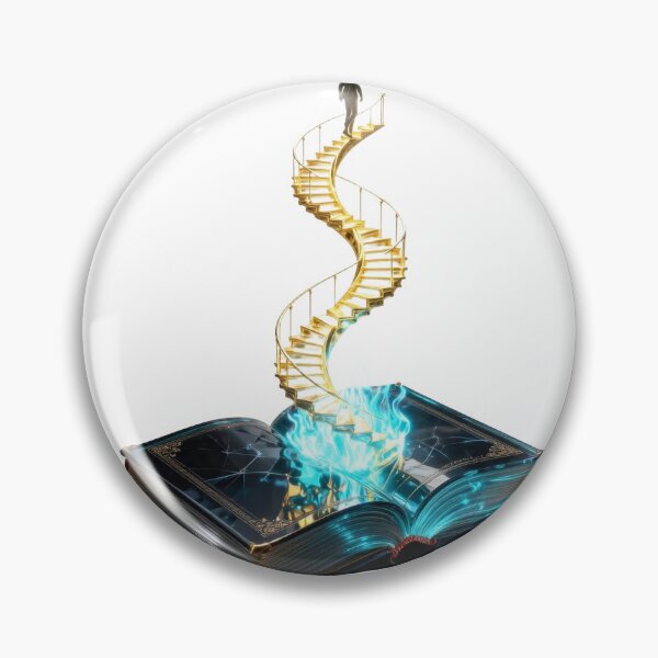 Item preview, The Midnight Ascent - Obsidian Book & Glowing Stairs designed and sold by Chrome cinematic.