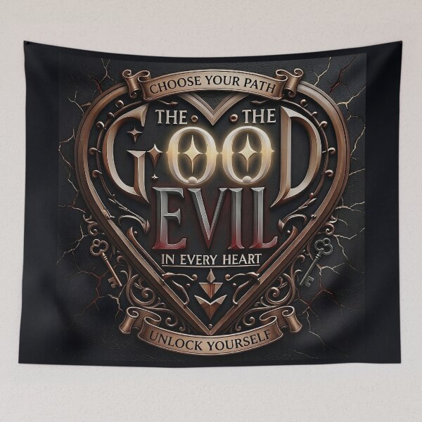 Item preview, Metallic Heart Crest Good Evil designed and sold by Voodoo Store Paranormal Collections.