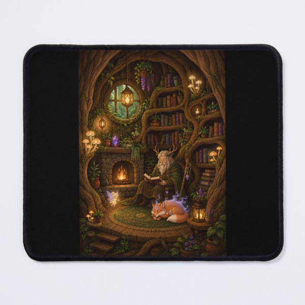 Item preview, Forest Sage Reading in an Enchanted Tree Library  designed and sold by Sketchlegacy.