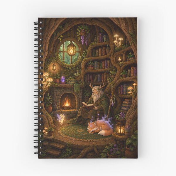 Item preview, Forest Sage Reading in an Enchanted Tree Library  designed and sold by Sketchlegacy.