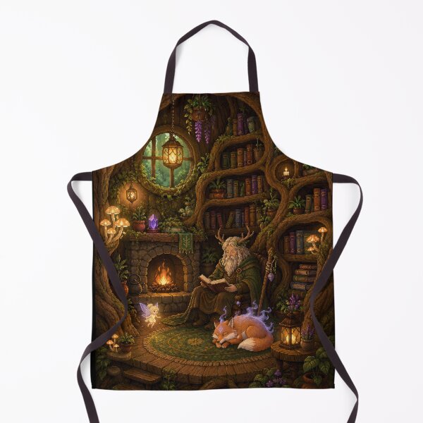 Item preview, Forest Sage Reading in an Enchanted Tree Library designed and sold by Sketchlegacy.