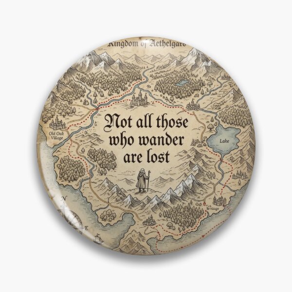 Item preview, Not All Who Wander Are Lost Fantasy Map Lord of the Rings designed and sold by LunaMarkos.