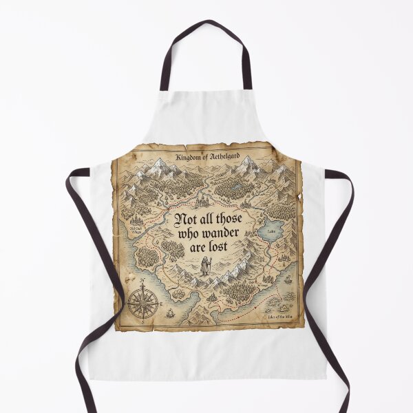 Item preview, Not All Who Wander Are Lost Fantasy Map Lord of the Rings designed and sold by LunaMarkos.