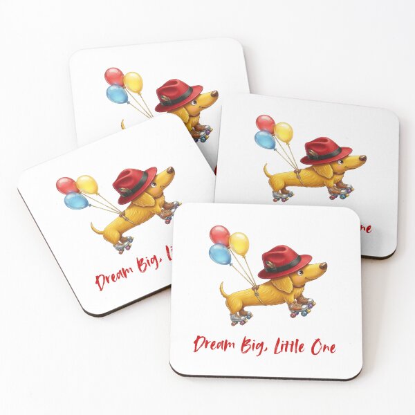 Item preview, Cute Dachshund on Roller Skates - Dream Big Little One designed and sold by Inka Moon Design.